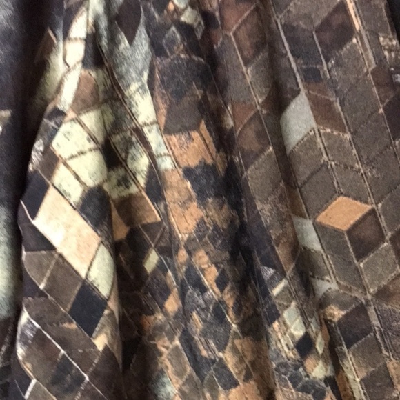 SERE nade Women’s Tunic with built in tank Brown Abstract XL Slinky Stretchy - Picture 2 of 11